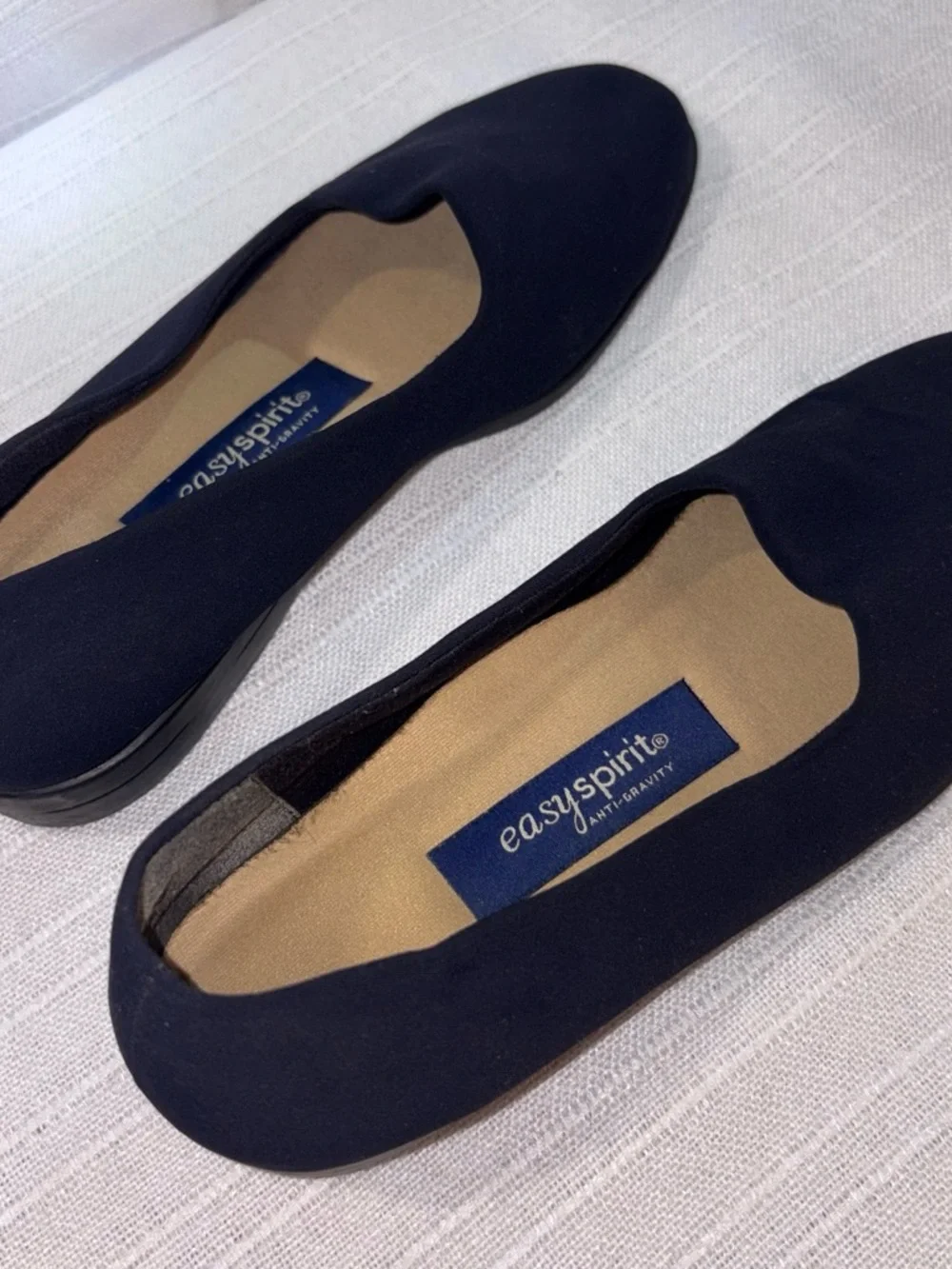 Easy Spirit Anti-Gravity Women's Black Slip-On Flats Fabric Canvas 8.5 M